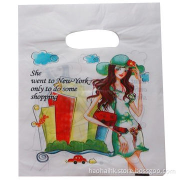 Plastic Die Cut Shopping Gift Bags, Suitable for Garment or Gift Packaging